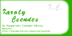 karoly csendes business card